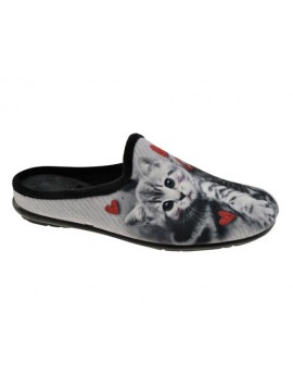 Mules d'intérieur Chat Coeur BESNARD