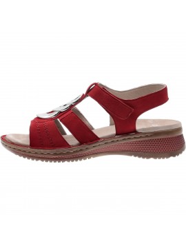Sandales rouge avec ornement ARA