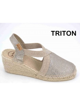 Sandales Triton argentées compensées Toni Pons