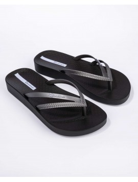 Tongs noires doubles lanières