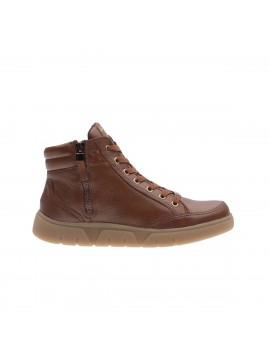 Baskets montantes style cuir marron ARA