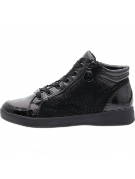 Baskets montantes noires brillantes ARA