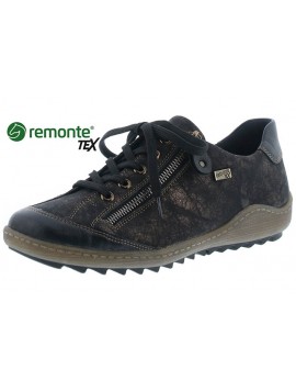 Baskets conforts noires et marron REMONTE
