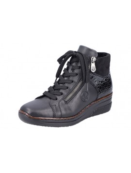 Baskets montantes noires et brillantes RIEKER