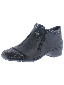 Chaussures confort noires et paillettes RIEKER