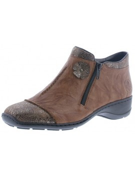 Chaussures confort marron et paillettes RIEKER