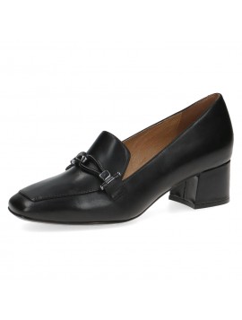Mocassins en cuir noir avec talons Caprice