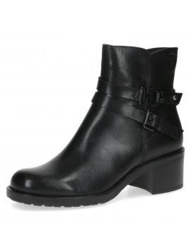 Botitines cuir noir à talons Caprice