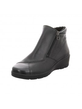 Bottines avec fermeture éclair cuir noir Longo
