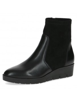 Bottines nubuck et en cuir noir des semelles compensées Caprice
