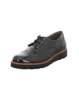 Derbies montantes à lacets vernis noir Longo
