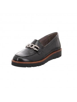 Mocassins avec des semelles compensées cuir noir Longo