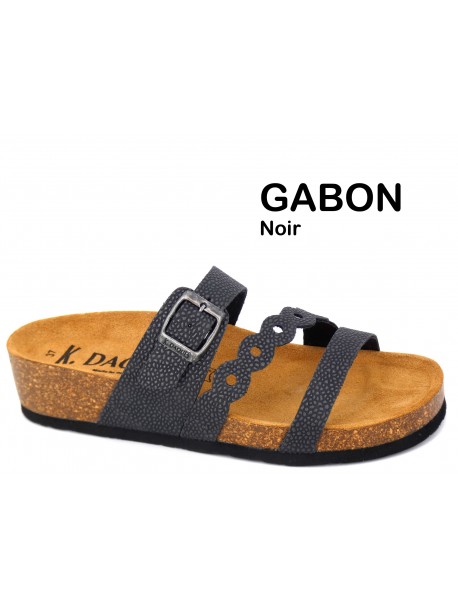 mules noires compensées