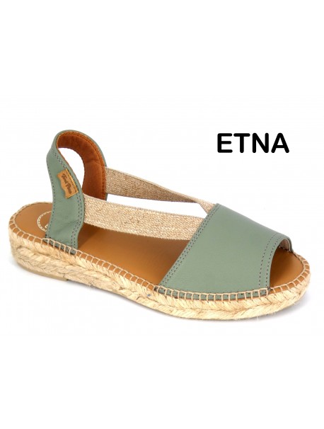 Espadrilles ETNA ouvertes beiges et kaki TONI PONS