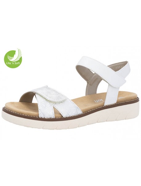 Sandales à plateforme blanches confort à scratch REMONTE