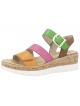 Sandales compensées estivales multicolores facile à enfiler REMONTE