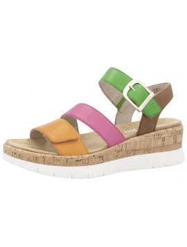 Sandales compensées estivales multicolores facile à enfiler REMONTE