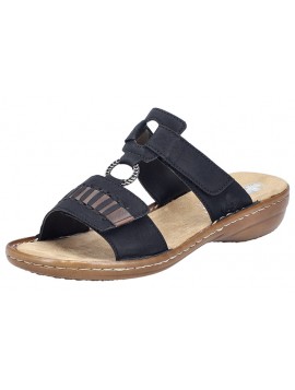 Sandales noires ouvertes faciles à enfiler RIEKER