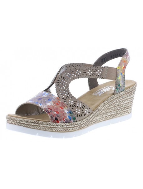 Sandales compensées à motifs RIEKER