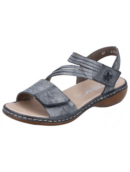 Sandales noires brillantes RIEKER