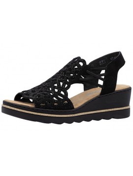 Sandales noires compensées RIEKER