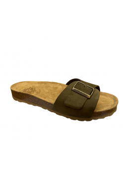 Claquettes kaki faciles à enfiler I.AM