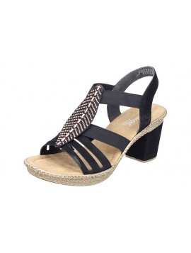 Sandales noires à talon RIEKER