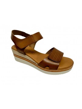 Sandales marron compensées à scratch EVA FRUTOS
