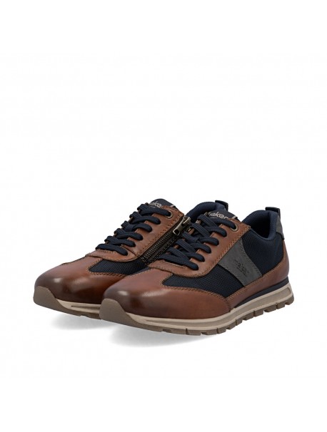 Baskets homme marron et bleu marine RIEKER