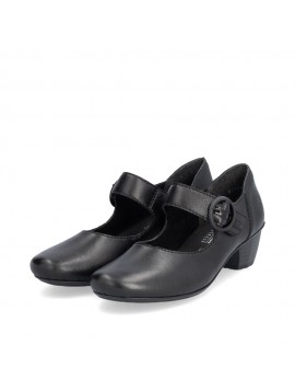 Chaussures noires pour femme confortables à petit talon RIEKER