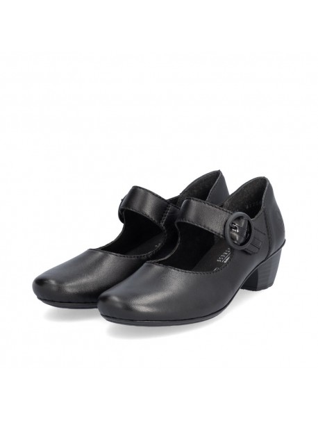 Chaussures noires pour femme confortables à petit talon RIEKER