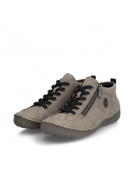 Chaussures femme fermées à lacets grises RIEKER