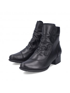 Bottines noires petit talon faciles à enfiler RIEKER