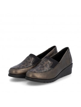 Chaussures gold et motif léopard RIEKER