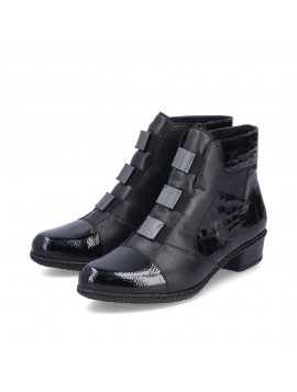Bottines bi-matière noires RIEKER
