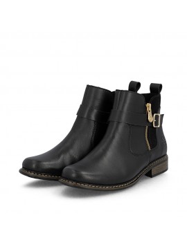 Bottines noires détails gold RIEKER