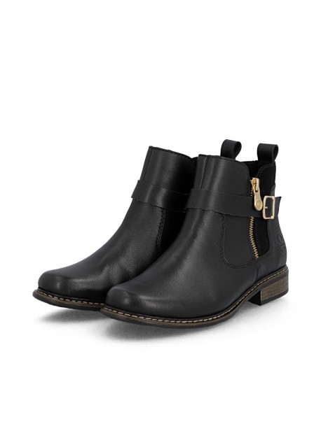 Bottines noires détails gold RIEKER