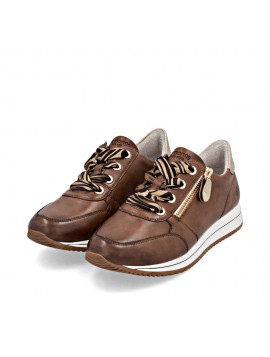 Baskets brillantes marron et détails gold REMONTE