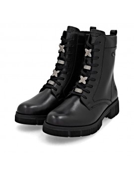 Bottines à lacets noires et détails brillants REMONTE