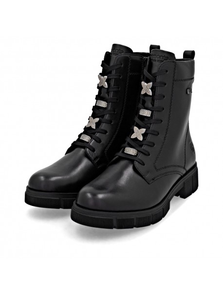 Bottines à lacets noires et détails brillants REMONTE