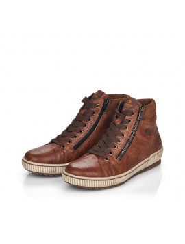 Baskets montantes marron avec fermeture zip REMONTE