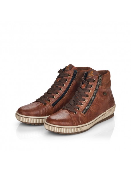 Baskets montantes marron avec fermeture zip REMONTE