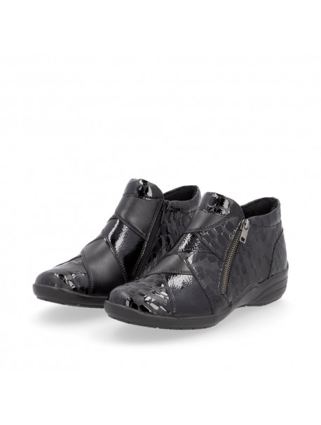 Chaussures confort noires bi-matière REMONTE
