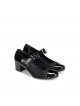 Chaussures bi-matière noires à talon DORKING