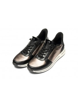 Baskets bicolores noires et or ARA