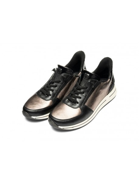 Baskets bicolores noires et or ARA