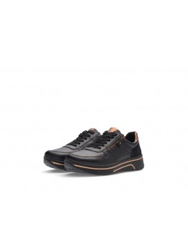 Baskets noires et or en cuir ARA