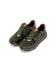 Baskets en daim vert et or ARA