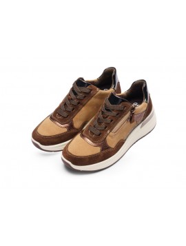 Baskets bicolores beiges et marron ARA