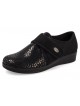 Pantoufles noires bout rond semi-brillant fermeture velcro BESNARD